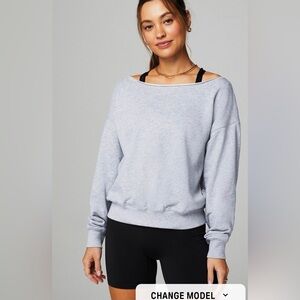 Grey Off-Shoulder Sweatshirt